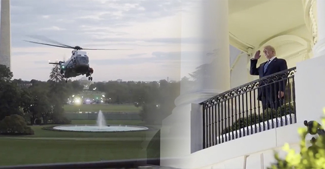 【動画】退院のトランプ大統領、専用ヘリでホワイトハウスに到着