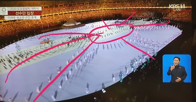 韓国人ツイ民さん、東京五輪開会式で『見えない旭日旗』を発見してしまう…