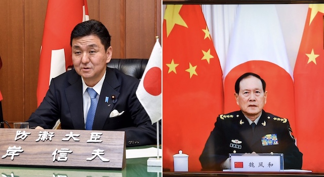 岸防衛大臣、魏鳳和中国国防部長とテレビ会談　尖閣問題で自制要求