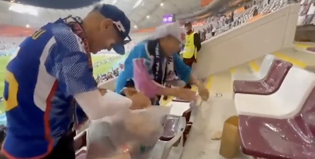 【動画】W杯ゴミ拾いする日本代表サポーターの動画を逆再生、英国メディア編集者による捏造動画が物議