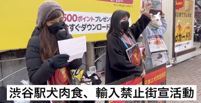 【動画】維新・串田誠一議員「渋谷駅で日本での犬肉食、輸入の禁止を訴えてきました！」