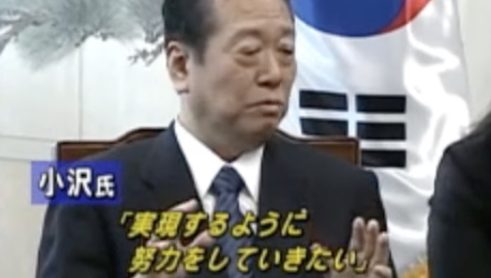 【動画】小沢一郎氏(2008)、永住外国人の地方選挙権「実現するように努力していきたい」
