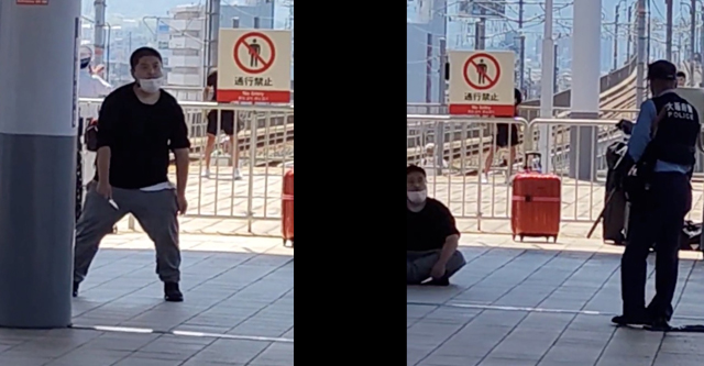 【動画】関西空港行きの電車内で男がナイフで乗務員を切りつけ → 駆けつけた警察官が確保