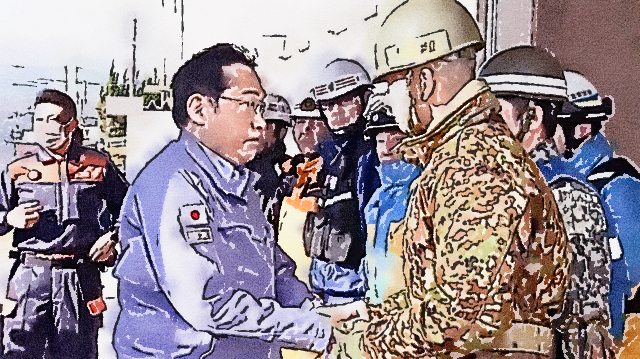 【速報】岸田首相が能登半島地震の被災地入り、自衛隊員らを激励　避難所を視察へ