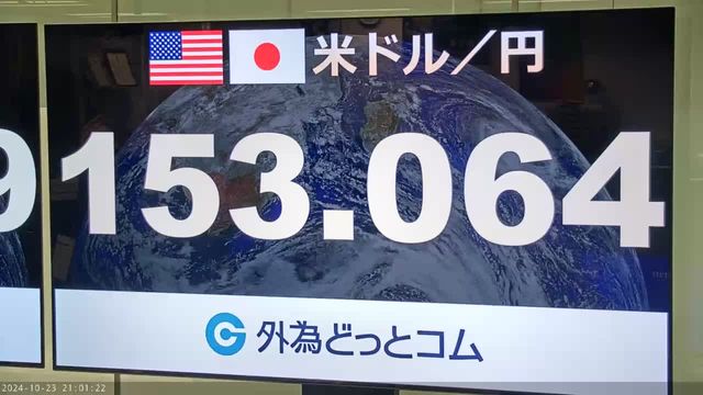 1ドル＝153円台と約3カ月ぶりの円安水準となった。