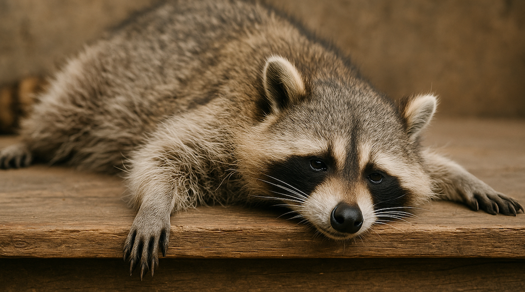 アライグマさん、ウイスキーを“がぶ飲み”し泥酔か… 二日酔いで帰宅へ
