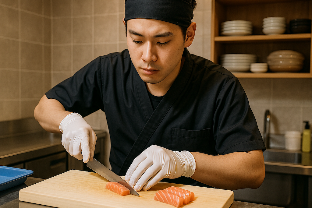 医者「飲食店でずっとゴム手袋してる人。さしみはもるわ、ビールは注ぐは… そーでなくて…」
