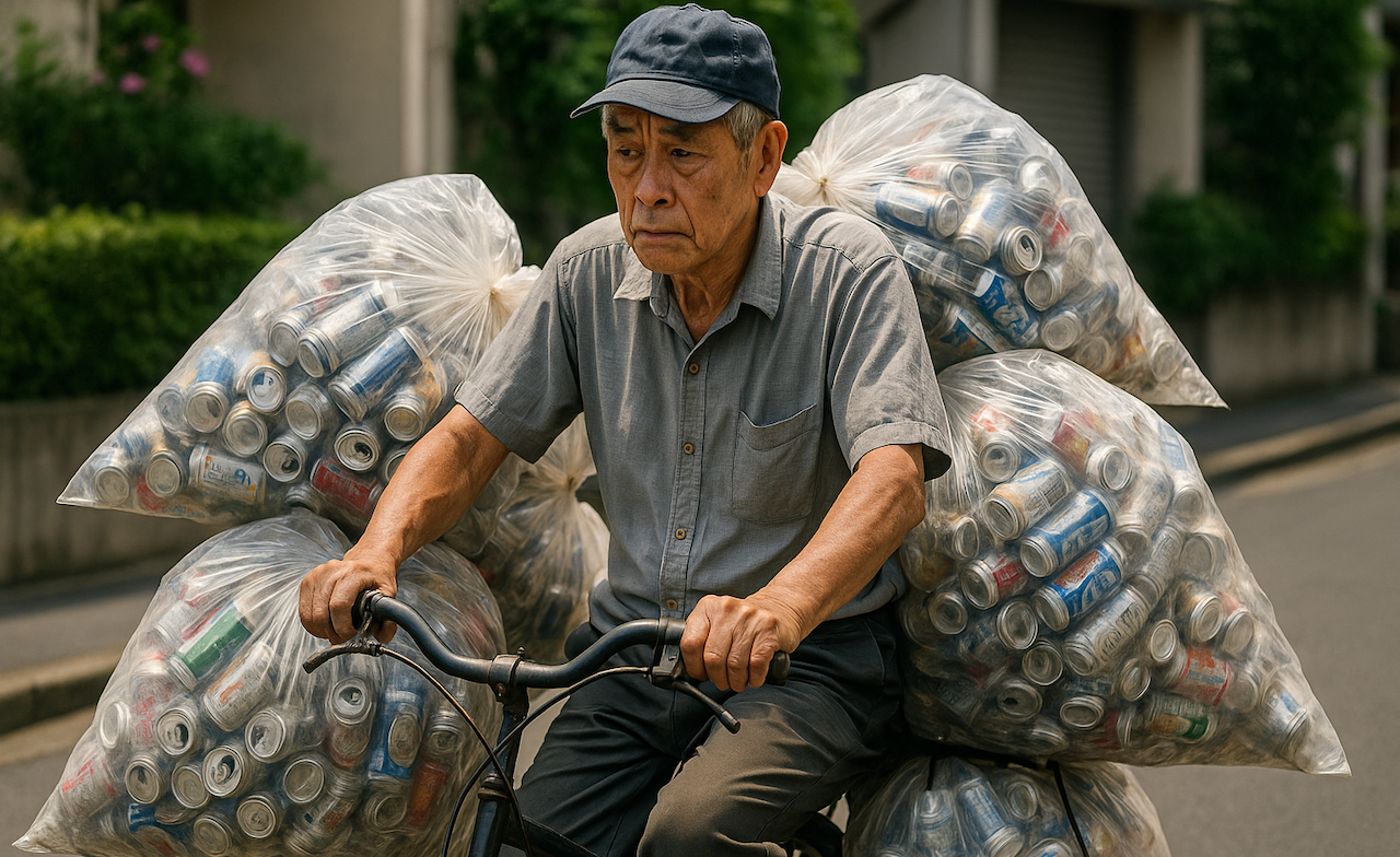 【動画】どうして缶集めをしているの？ → アルミ缶持ち去りおじさん「おまんま食えない」