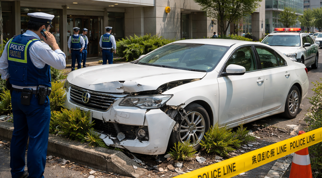 【愛知】警察署に免許“更新”に来た高齢者、植木に突っ込みダイナミック“返納”