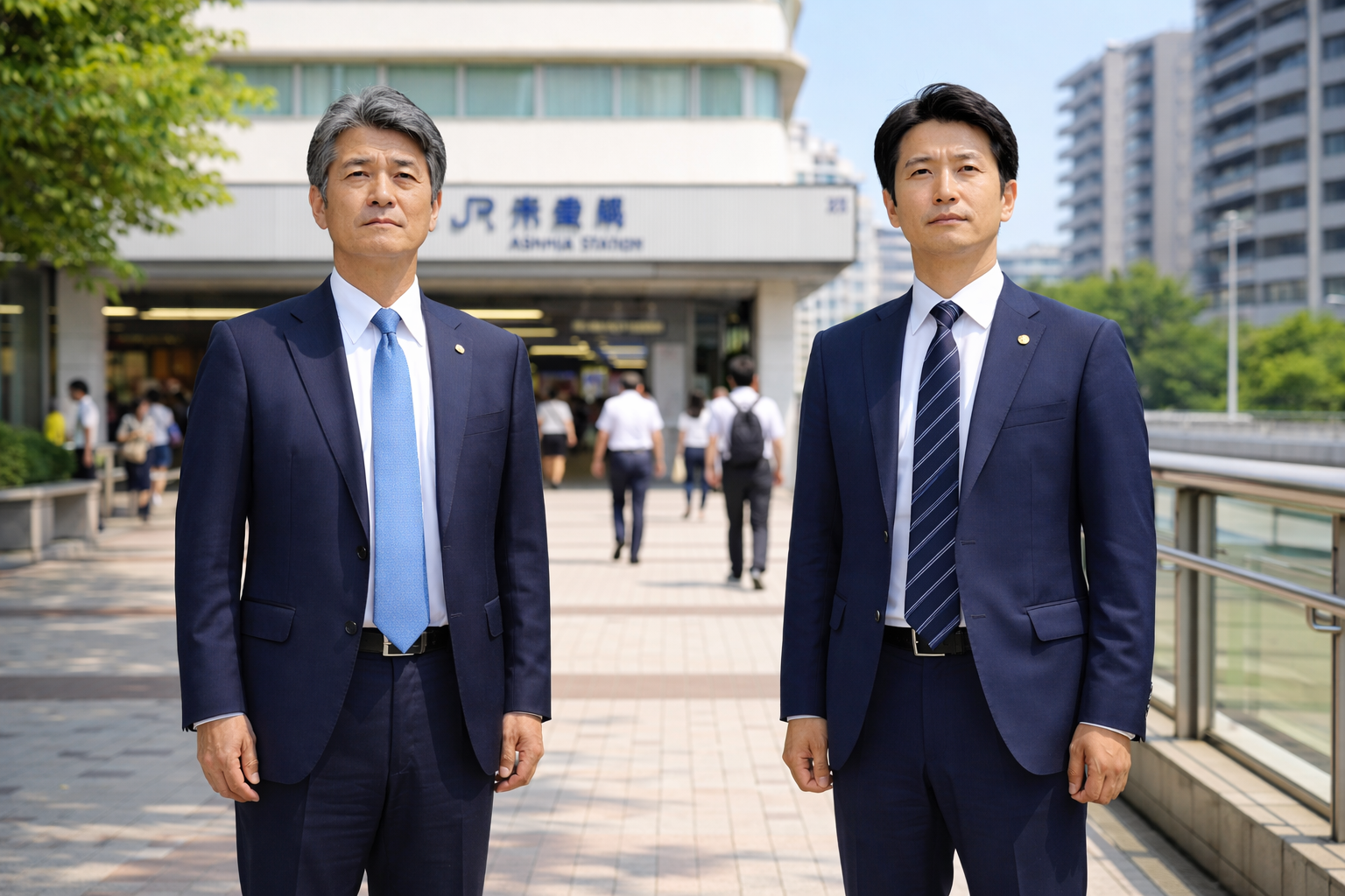 【駅挨拶】岡田克也・岡田さとる「W岡田です！」「みなさんに挨拶されました！(ﾊﾟｼｬﾘ)」→ 歩行者『“横ｽｯ…”』