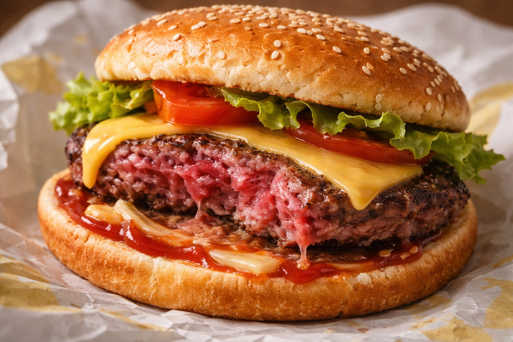 マクドナルドさん、“ネッチョリ”したミディアムレアのパティのバーガーを提供してしまう…