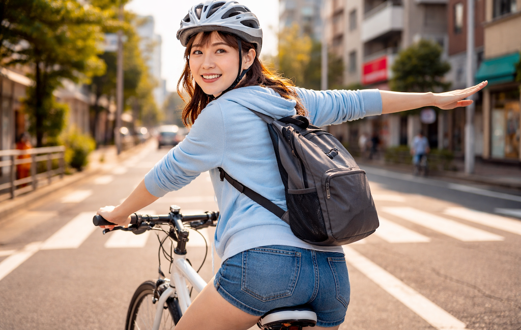 【4/1〜】自転車で「ハンドサイン」をしないと…「合図不履行」で反則金5000円