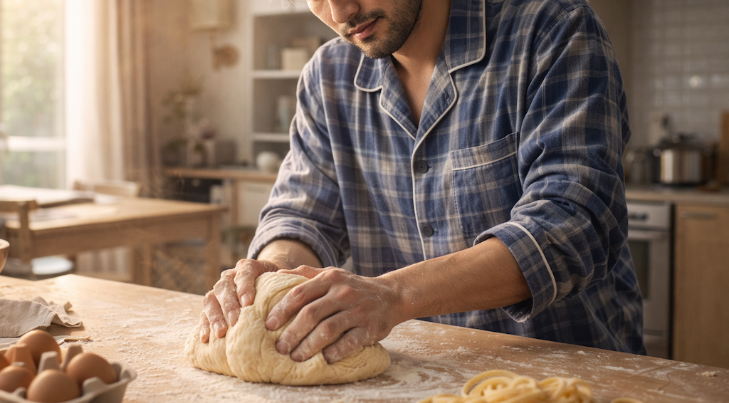 【食品衛生法違反？】テレビ「“間借りグルメ”が話題！」→ 男性が自宅&私服でパスタ生地ｺﾈｺﾈ…