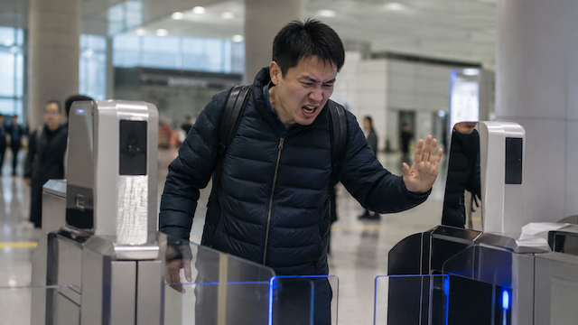 【動画】タイに来た中国人旅行客、空港の自動化ゲートでパスポートと間違えて航空券をスキャン → 通れずブチギレ！ゲートを破壊し大暴れ