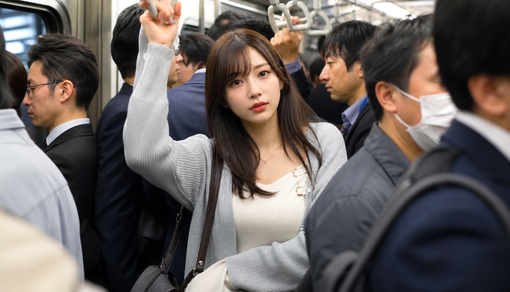 美人コンカフェ嬢さん、朝の電車内で“痴漢”被害 → 持ってた◯◯◯で“おもっきし”刺して撃退…
